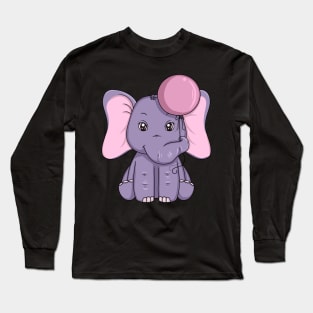 Little elephant is playing with a Ballon Long Sleeve T-Shirt